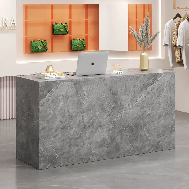 Black Minimalist Reception Desks Nordic Counter Luxury Office
