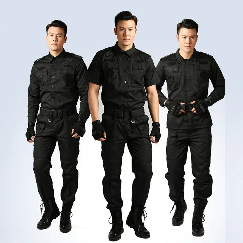 Black Uniform Tactical Clothing Security Guard Workshop Outdoor
