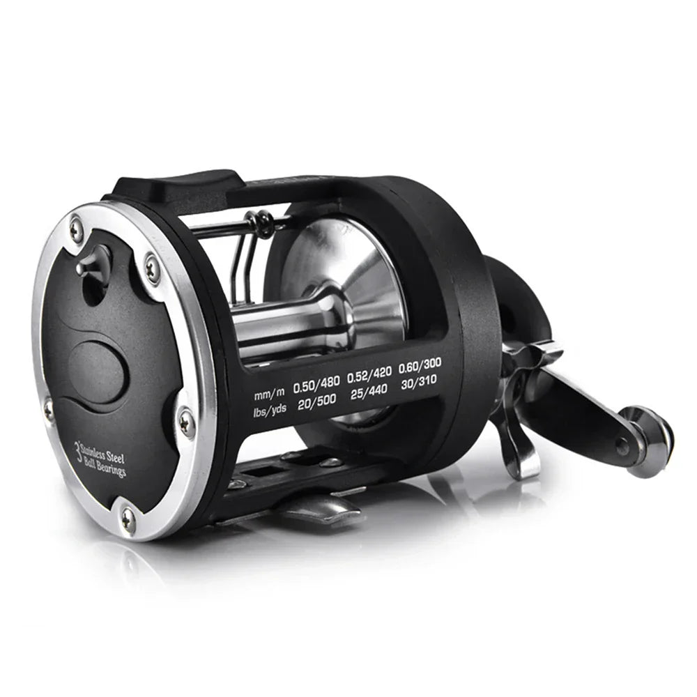 Boat Sea Fishing Reel Trolling Fishing Reel Right Hand Drum Fishing Wheel Precision and Low Noise Fishing Reel for Angler