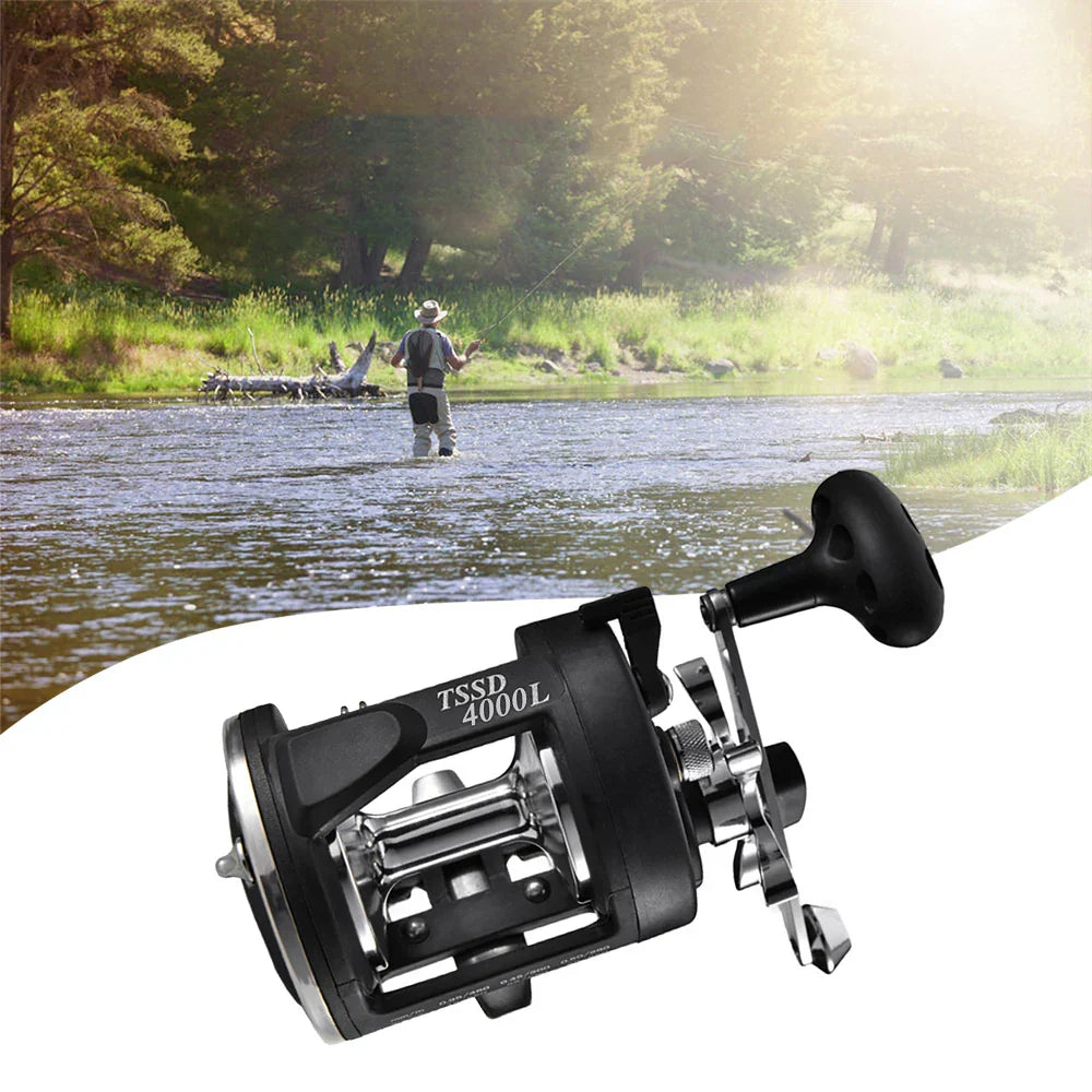Boat Sea Fishing Reel Trolling Fishing Reel Right Hand Drum Fishing Wheel Precision and Low Noise Fishing Reel for Angler