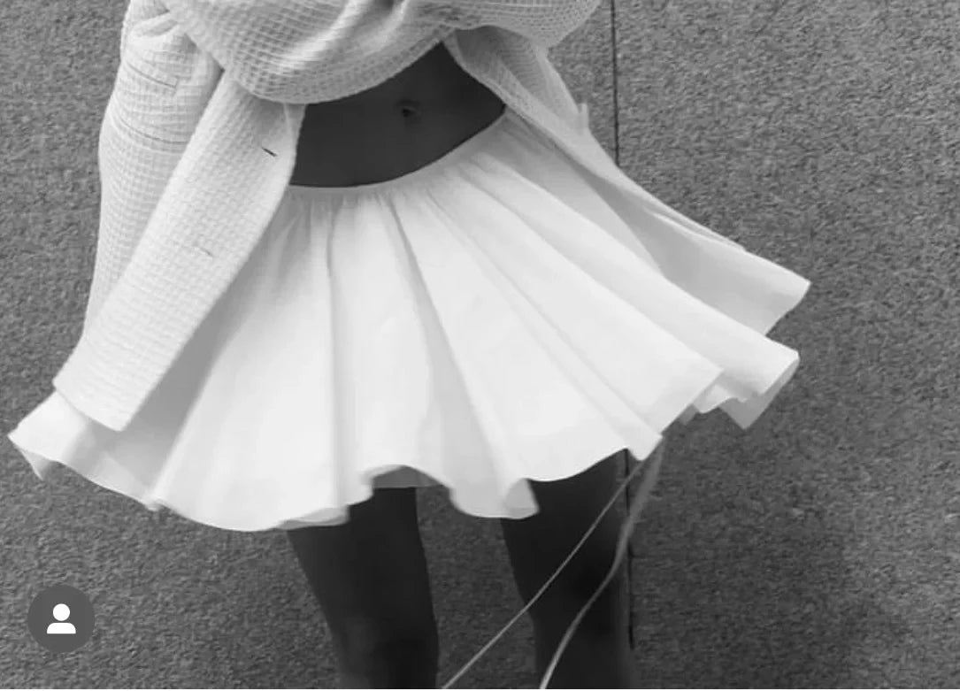Boho Inspired white Gathered Mini skirt women nex