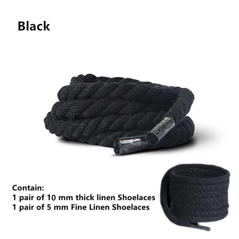 Bold Cotton Linen Twist Weave Shoelaces Wood Color