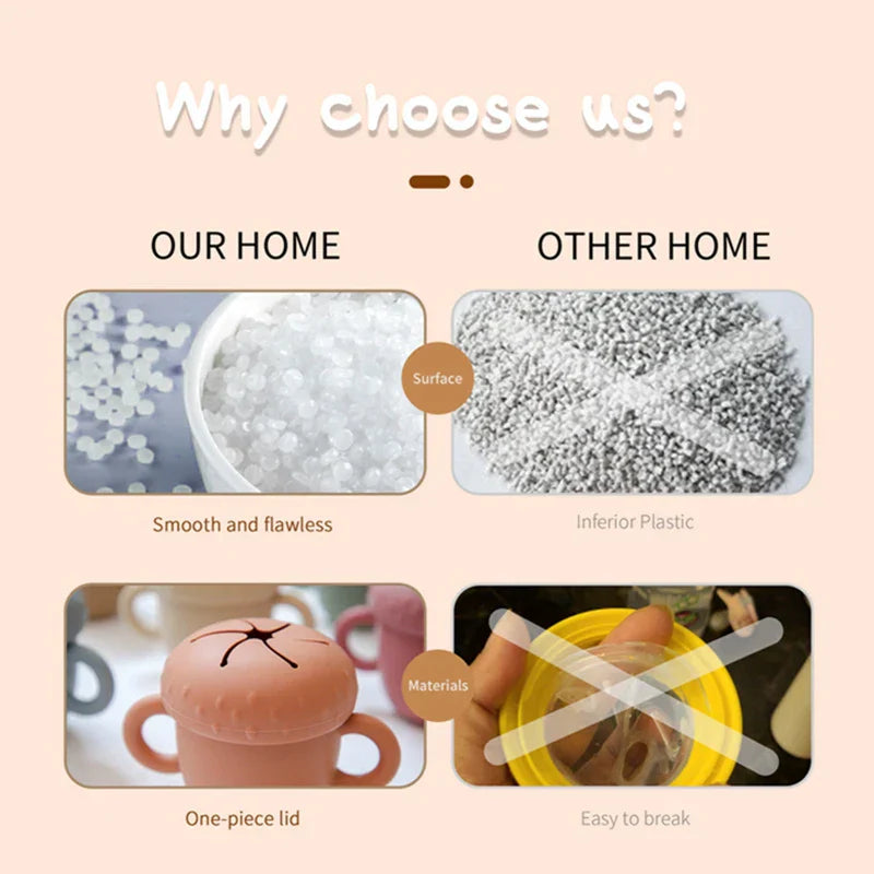 Bopoobo Cartoon Mushroom Silicone Snack Cup BPA Free