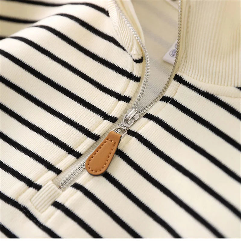 Boys Stripes Sweatshirt Spring Autumn Girls Casual Pullover