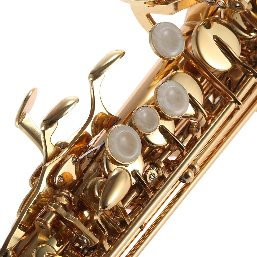 Brass Straight Soprano Saxophone Bb BFlat Woodwind Instrument