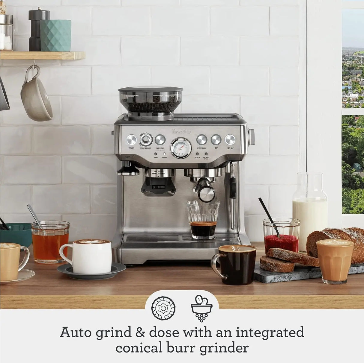 Breville Barista Express Espresso Machine, Brushed Stainless Steel,