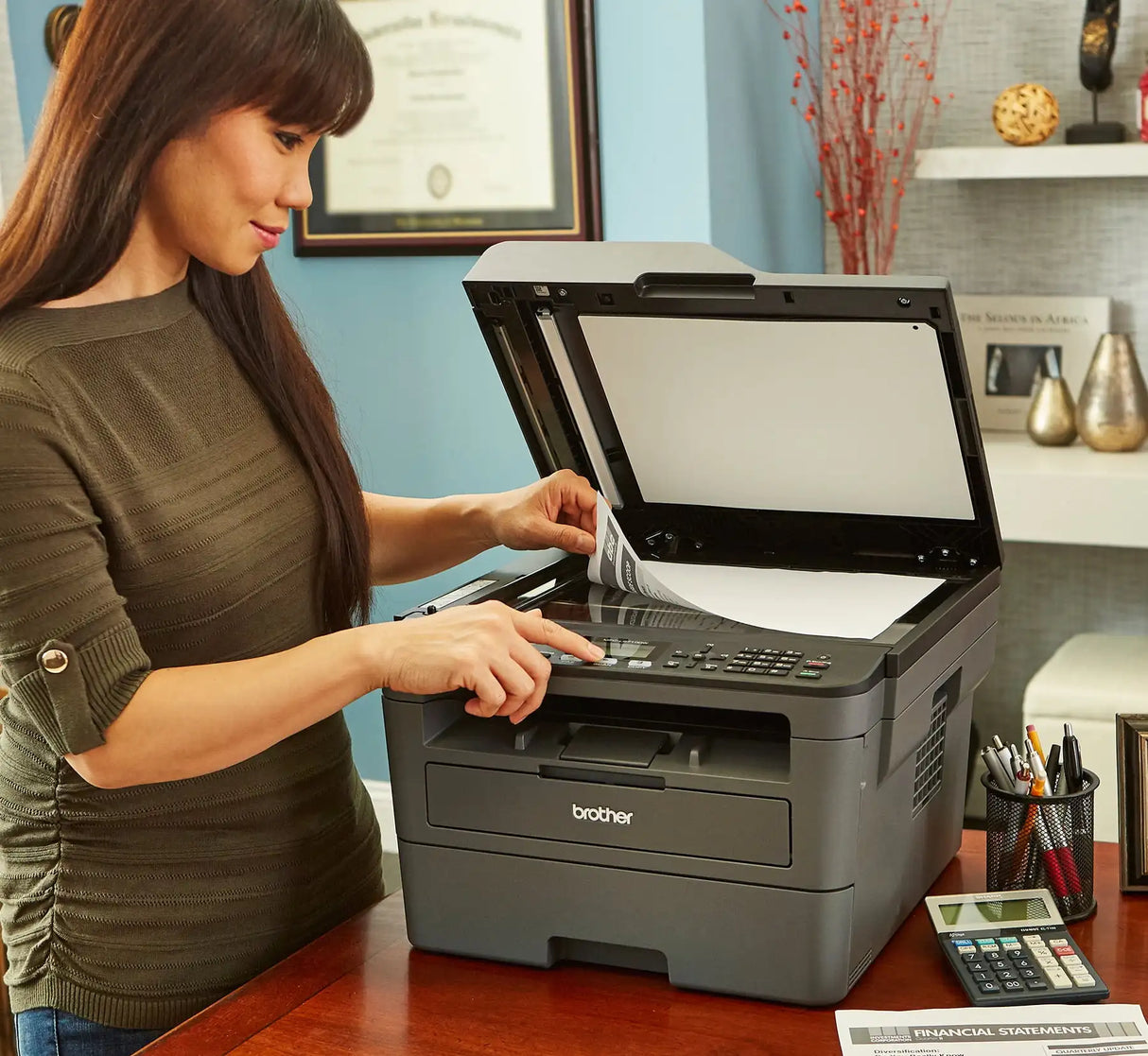 Brother MFC-L2690DW Monochrome Laser All-in-One Printer, Duplex Printing,