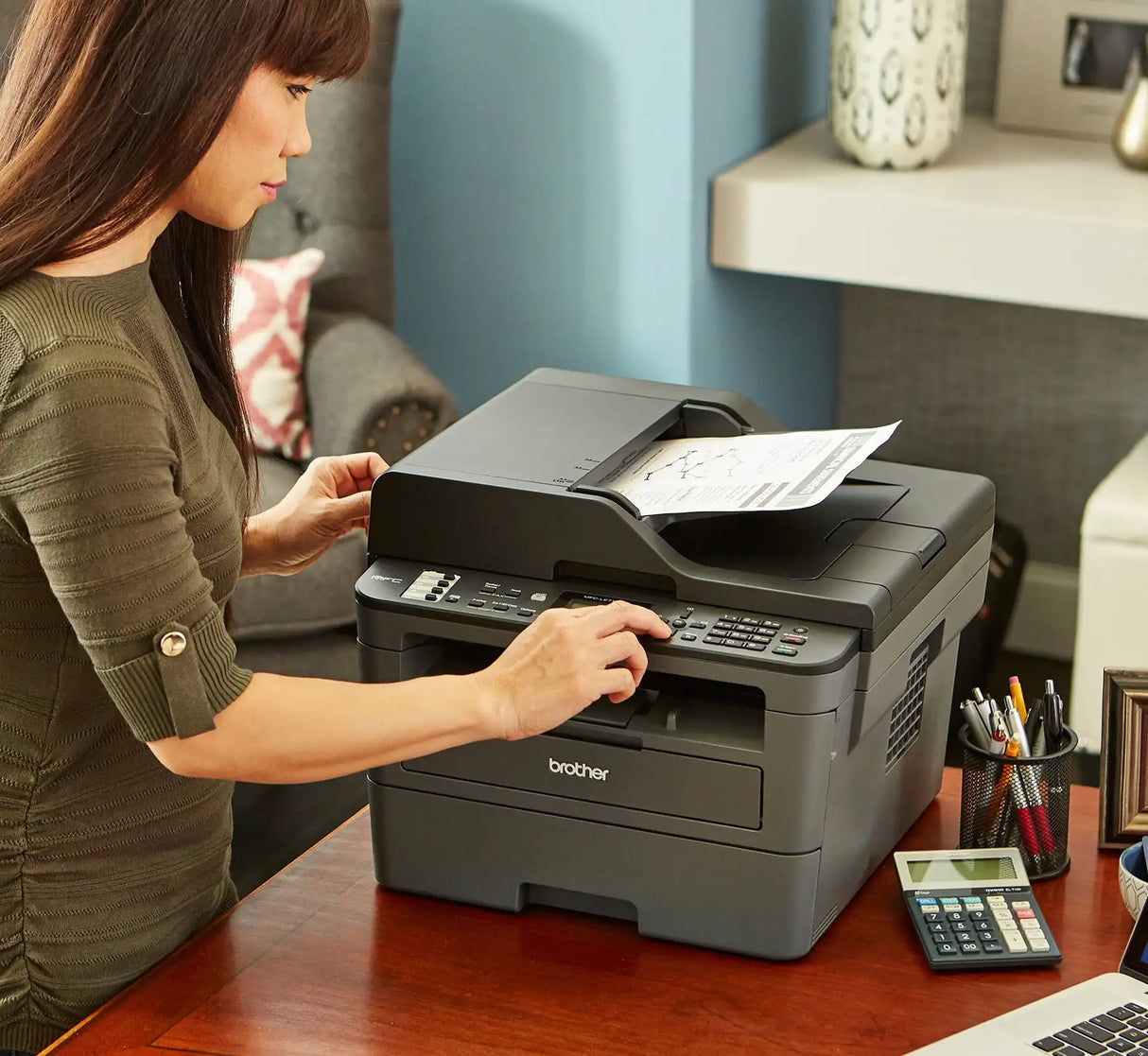 Brother MFC-L2690DW Monochrome Laser All-in-One Printer, Duplex Printing,