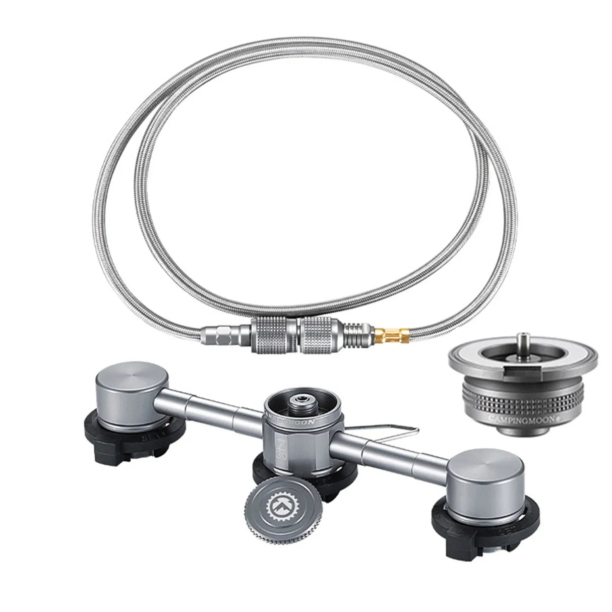 CAMPINGMOON 3In 1 Butane Adapter Extension Hose Split
