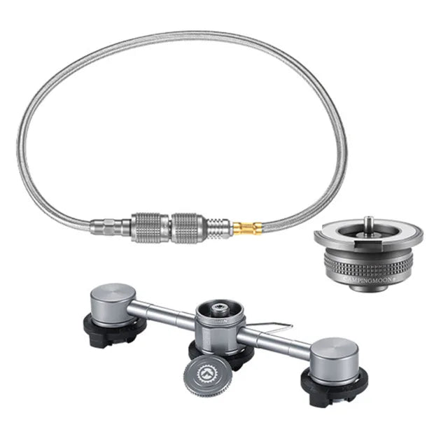 CAMPINGMOON 3In 1 Butane Adapter Extension Hose Split