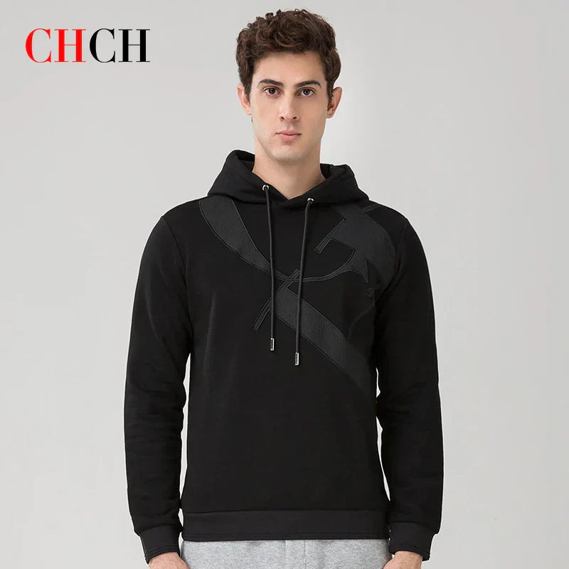 CHCH Fashion Men's Hoodie 100% Cotton Casual Sweater