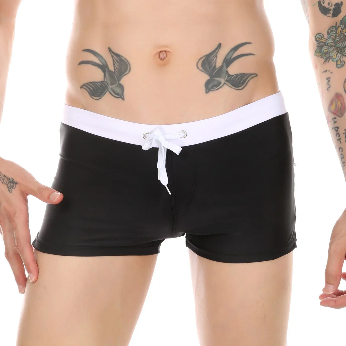 CLEVER-MENMODE Men's Swimwear Sexy Swim Boxer Shorts Trunks