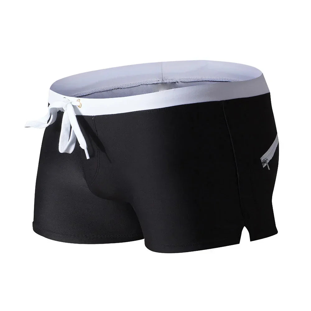 CLEVER-MENMODE Men's Swimwear Sexy Swim Boxer Shorts Trunks