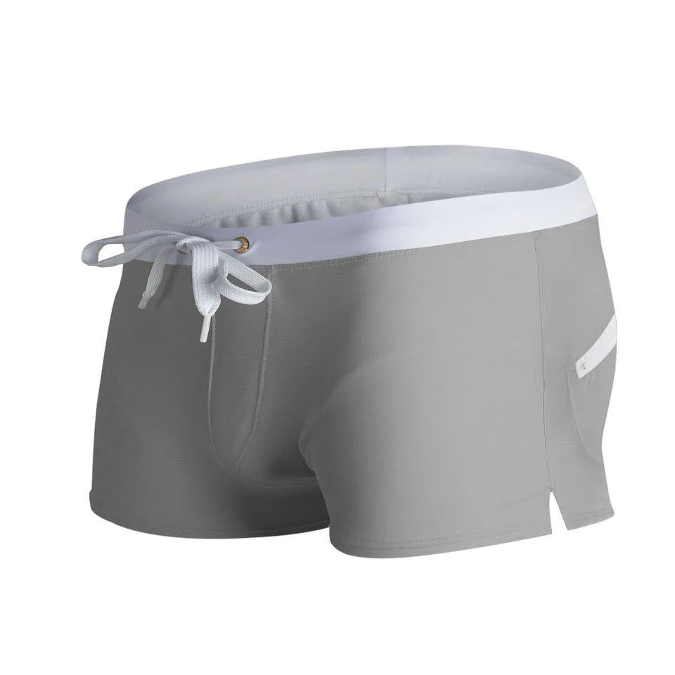 CLEVER-MENMODE Men's Swimwear Sexy Swim Boxer Shorts Trunks