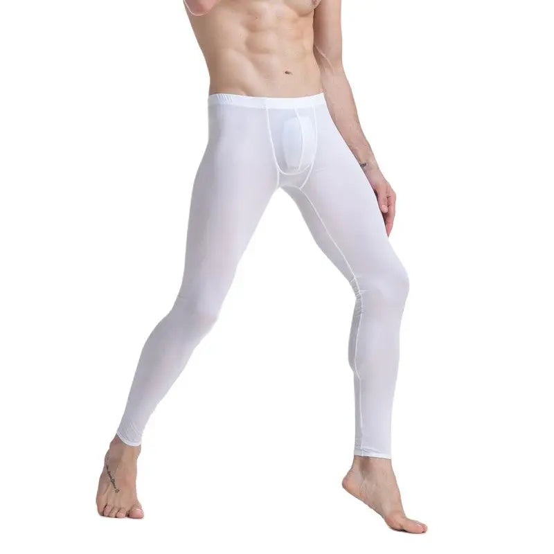 CLEVER-MENMODE Sheer Men's Ice Silk Long Johns Pants
