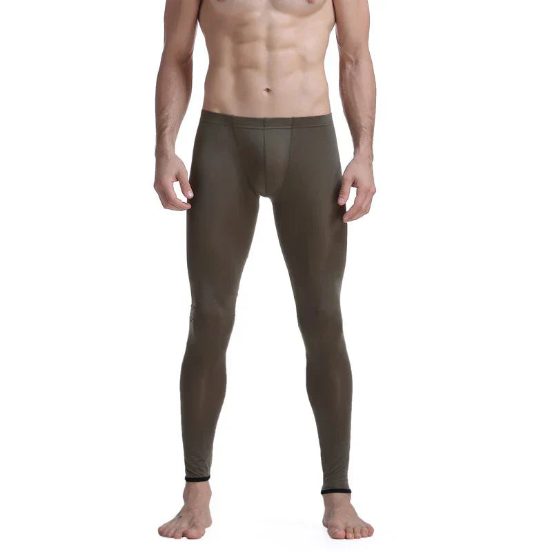 CLEVER-MENMODE Sheer Men's Ice Silk Long Johns Pants