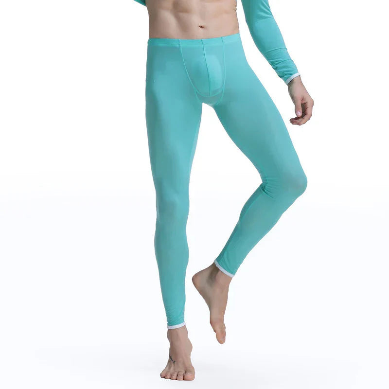 CLEVER-MENMODE Sheer Men's Ice Silk Long Johns Pants