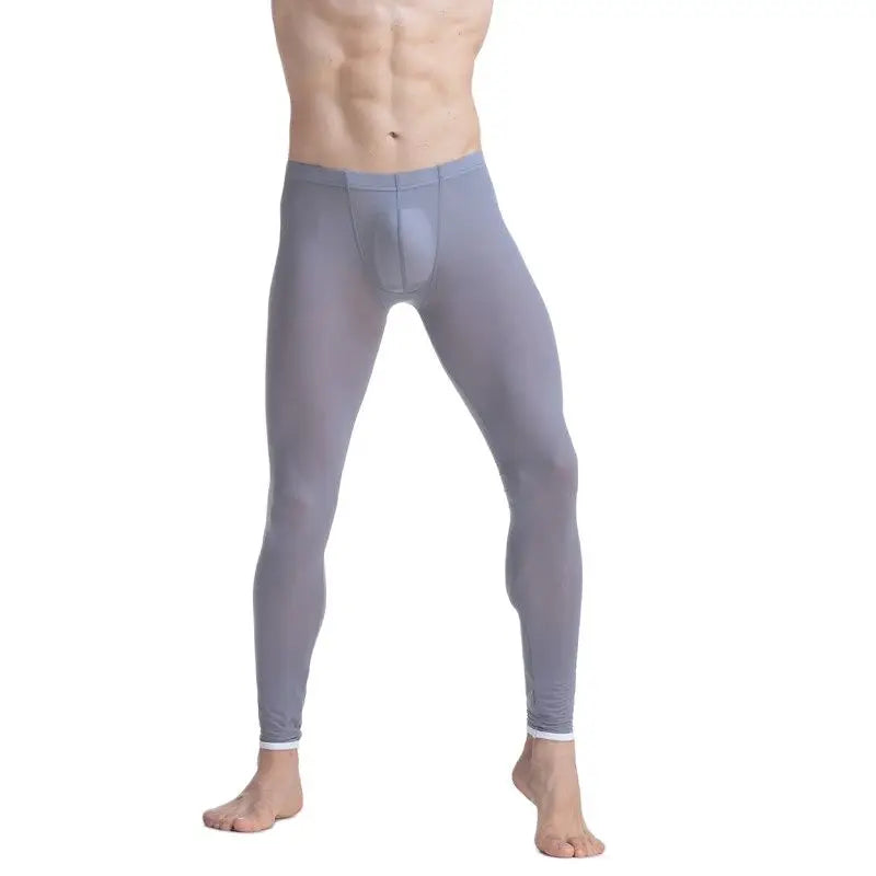 CLEVER-MENMODE Sheer Men's Ice Silk Long Johns Pants