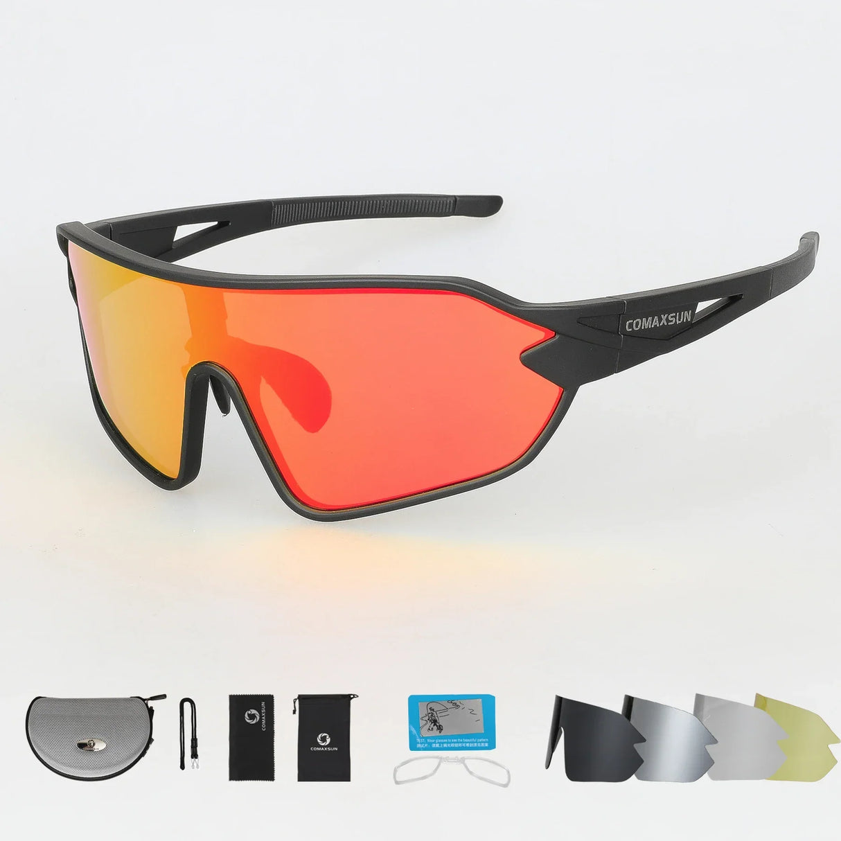 COMAXSUN Professional Polarized Cycling Glasses Bike Goggles Outdoor