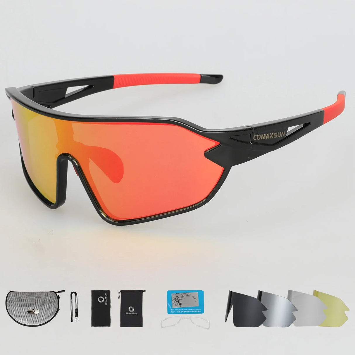 COMAXSUN Professional Polarized Cycling Glasses Bike Goggles Outdoor
