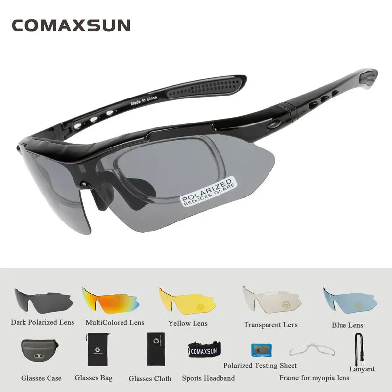 COMAXSUN Professional Polarized Cycling Glasses Bike Goggles Outdoor