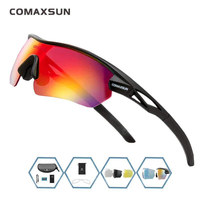 COMAXSUN Professional Polarized Cycling Glasses Bike Goggles Outdoor