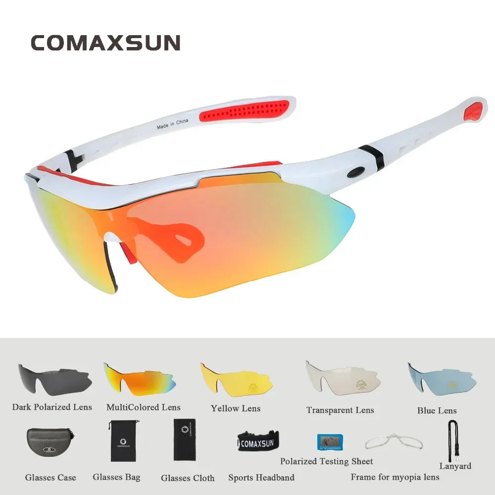 COMAXSUN Professional Polarized Cycling Glasses Bike Goggles Outdoor