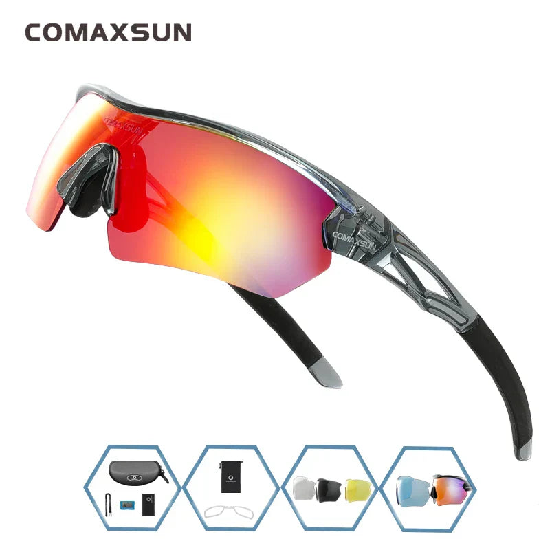 COMAXSUN Professional Polarized Cycling Glasses Bike Goggles Outdoor