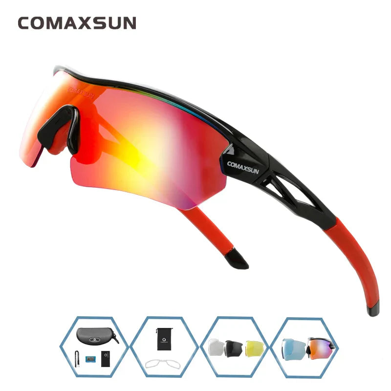 COMAXSUN Professional Polarized Cycling Glasses Bike Goggles Outdoor