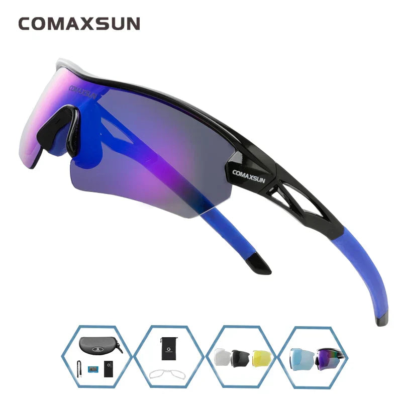 COMAXSUN Professional Polarized Cycling Glasses Bike Goggles Outdoor