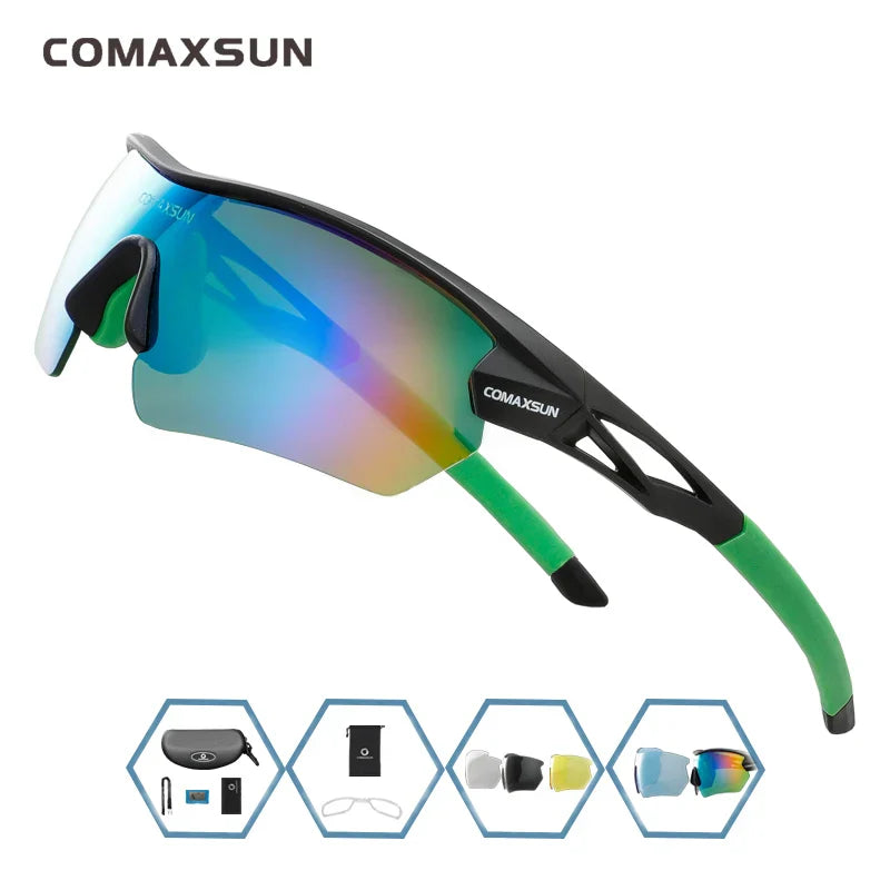 COMAXSUN Professional Polarized Cycling Glasses Bike Goggles Outdoor