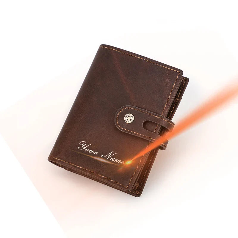 CONTACT'S Genuine Leather AirTag Wallets for Men RFID Aluminum Card Holder Metal Wallets Zip Coin Purse Money Clip Men's Wallets