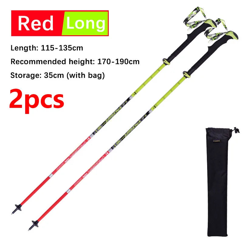 Carbon Fiber Folding Walking Stick 5 sections Adjustable