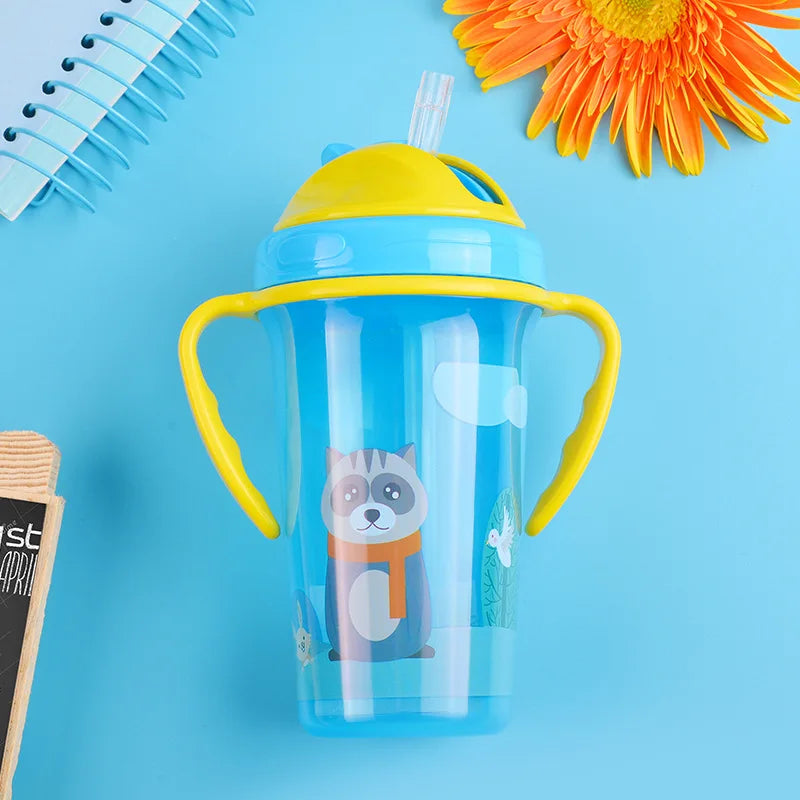 Cartoon Baby Feeding Cup with Straw BPA Free