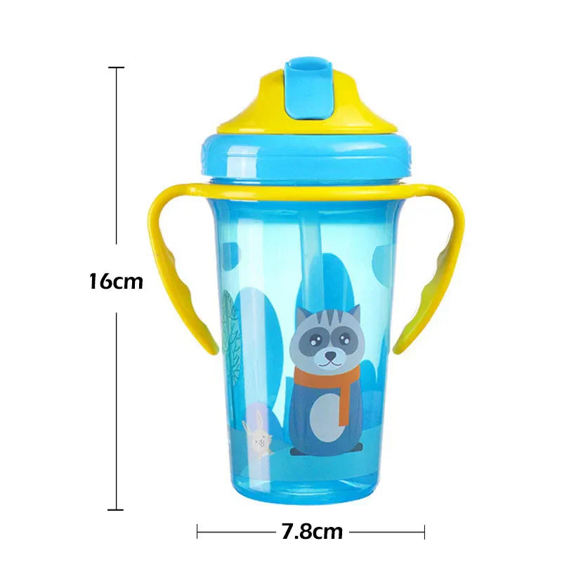 Cartoon Baby Feeding Cup with Straw BPA Free