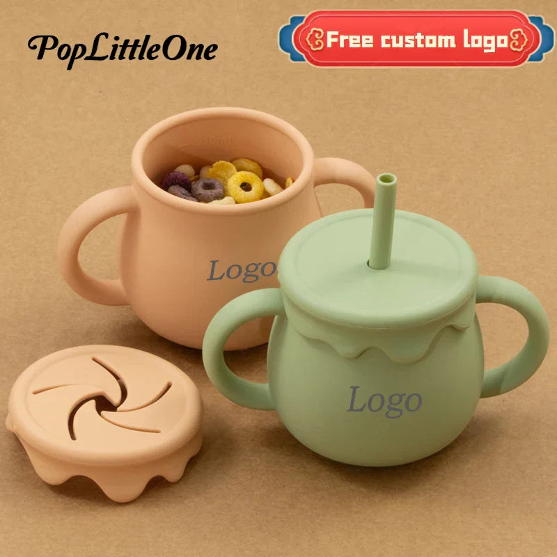 Cartoon Cute Silicone Straw Cup Children's Drinking Cup