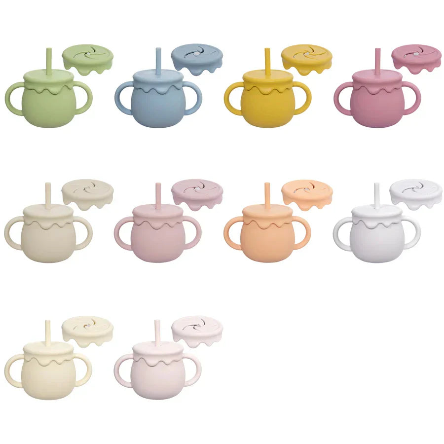 Cartoon Cute Silicone Straw Cup Children's Drinking Cup