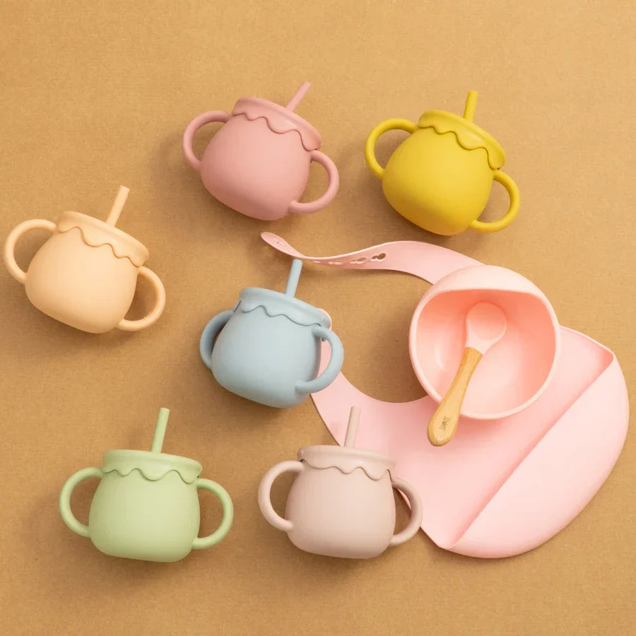 Cartoon Cute Silicone Straw Cup Children's Drinking Cup