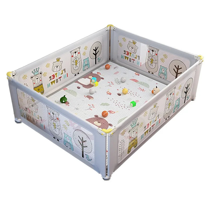 Cartoon Playpen Children Liftable Baby Guardrail Bed Fence