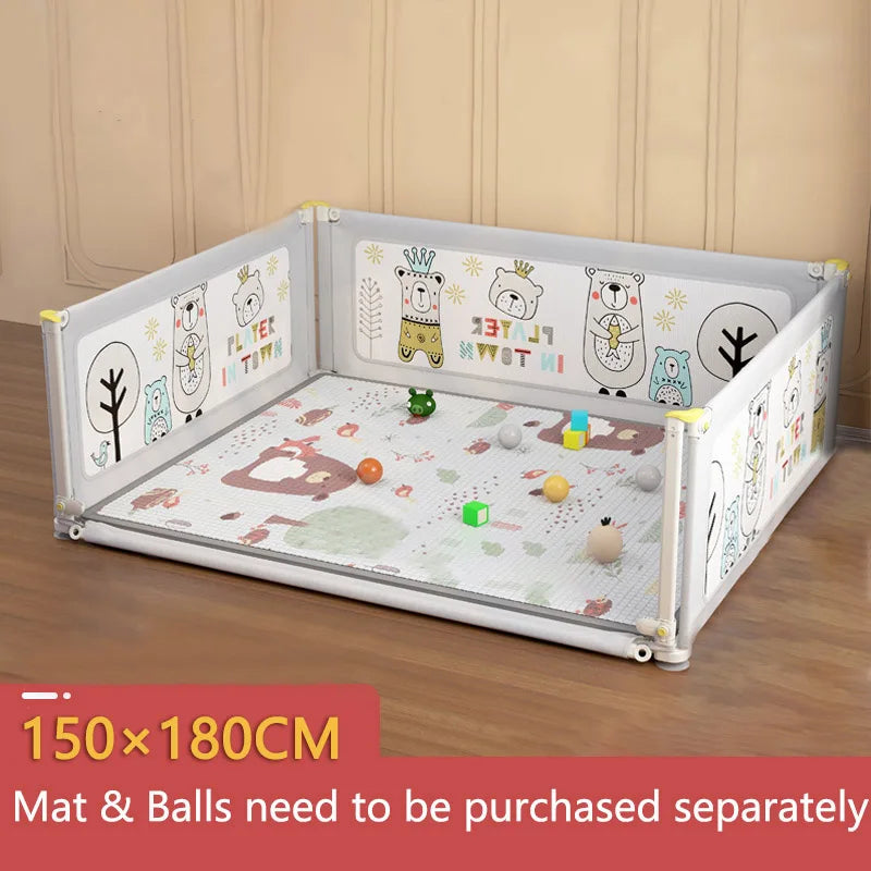 Cartoon Playpen Children Liftable Baby Guardrail Bed Fence