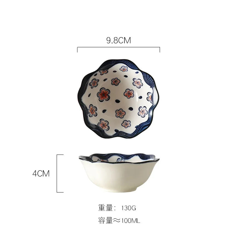 Ceramic Dessert Sauce Dish Flower Sushi Plates Tableware