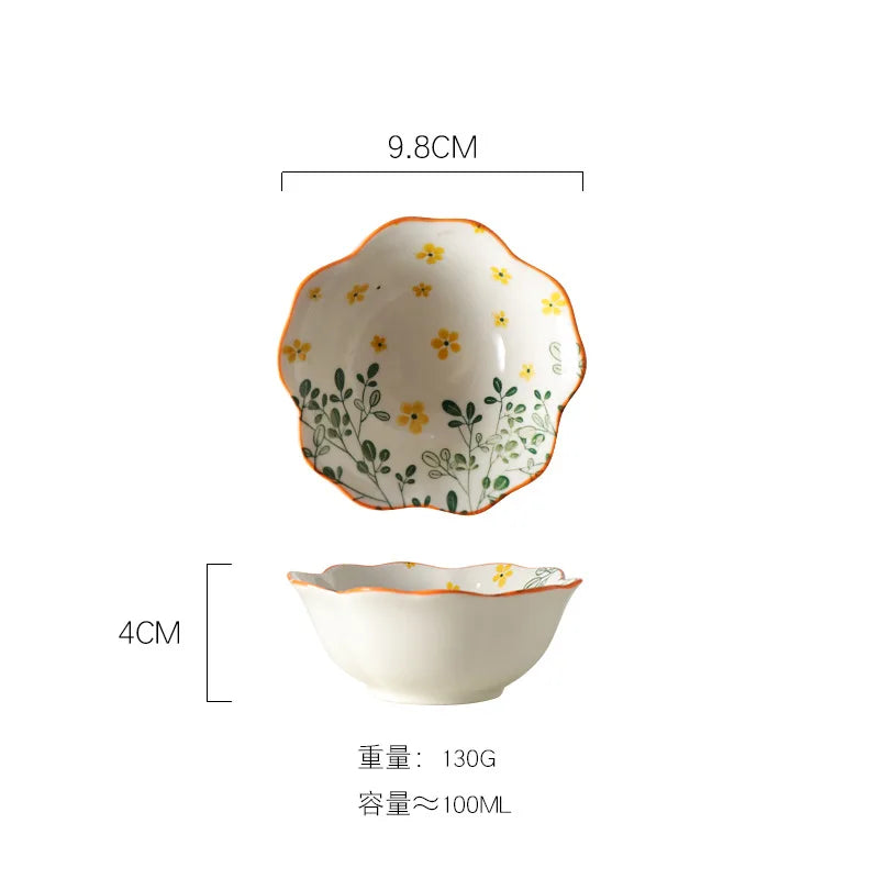 Ceramic Dessert Sauce Dish Flower Sushi Plates Tableware