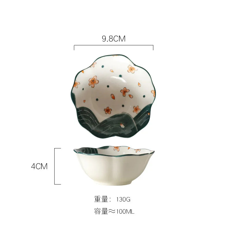 Ceramic Dessert Sauce Dish Flower Sushi Plates Tableware