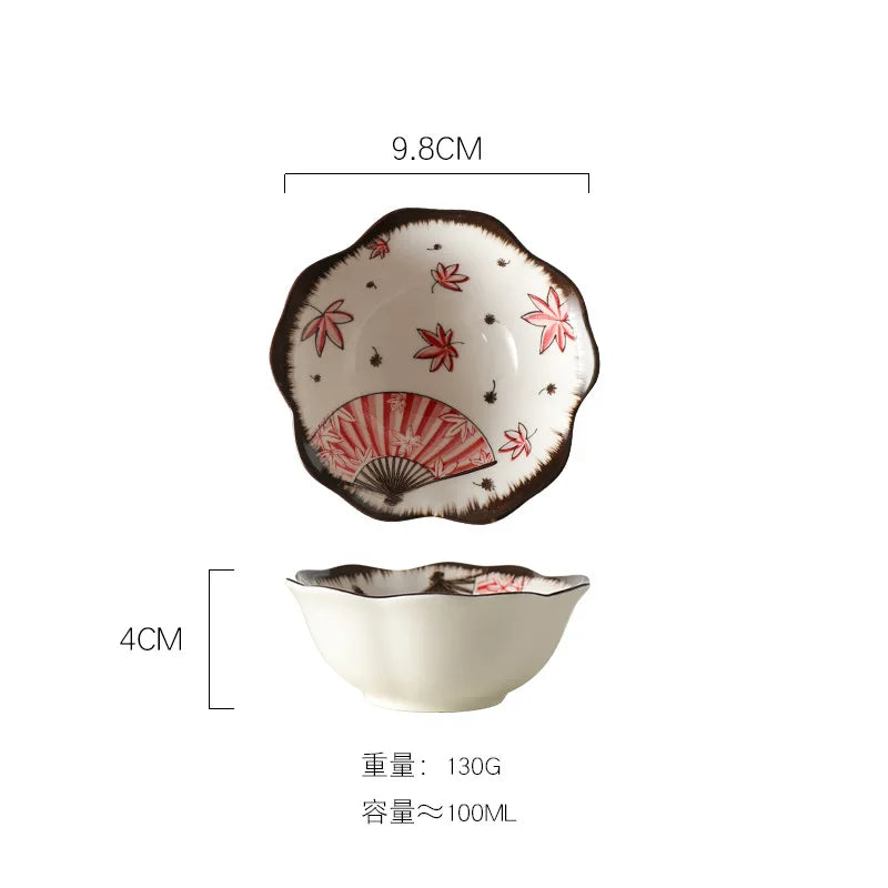 Ceramic Dessert Sauce Dish Flower Sushi Plates Tableware