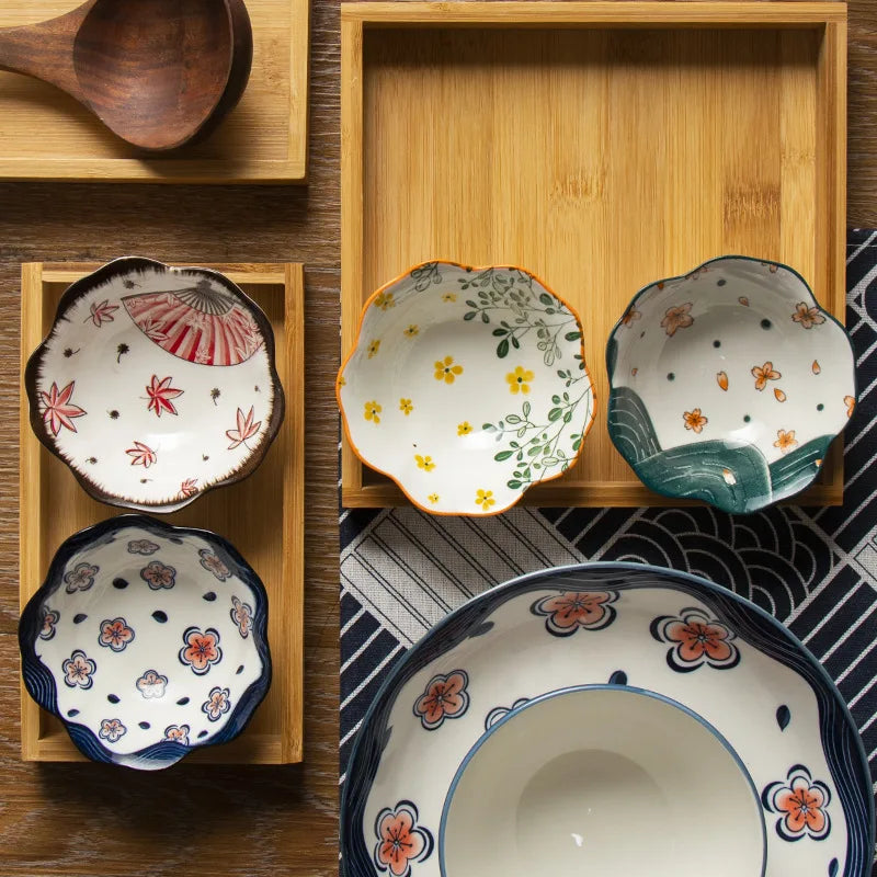 Ceramic Dessert Sauce Dish Flower Sushi Plates Tableware
