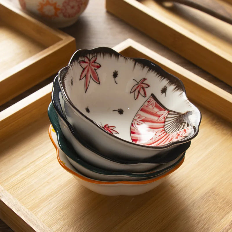 Ceramic Dessert Sauce Dish Flower Sushi Plates Tableware