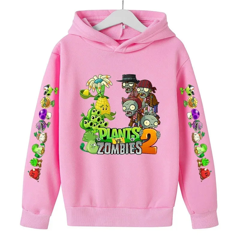 Children Autumn Winter Hooded Sweatshirt Pvz Plants Vs