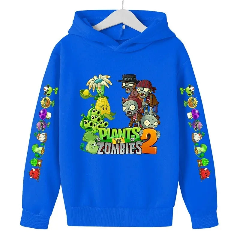 Children Autumn Winter Hooded Sweatshirt Pvz Plants Vs