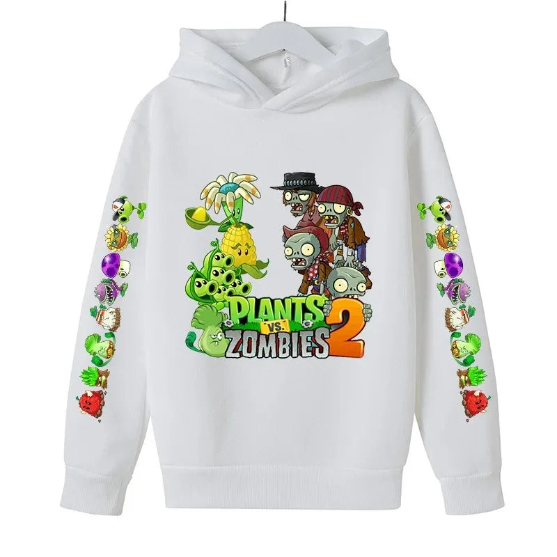 Children Autumn Winter Hooded Sweatshirt Pvz Plants Vs