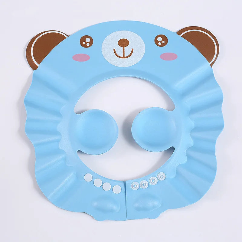 Children Baby Solid Color Ear Protection Shampoo Cap